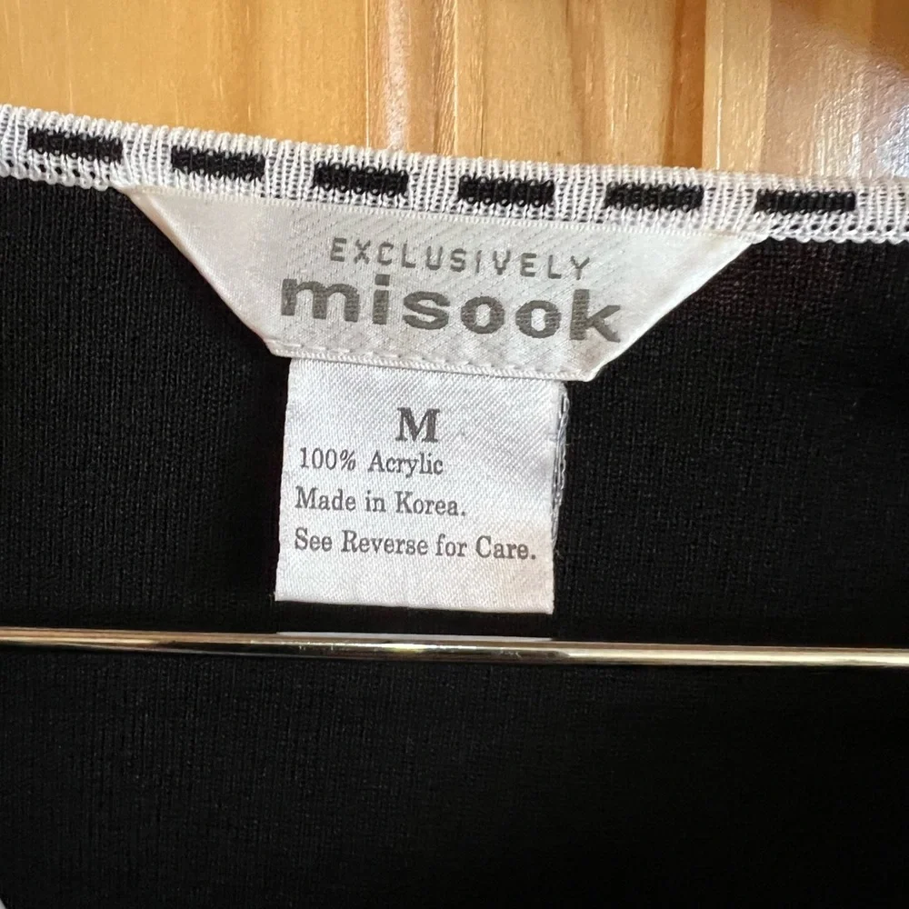 Misook zip up Swacket sz Med silver/black zipper dart back side split - Picture 6 of 6